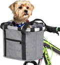 Lixada Bike Basket, Small Pet Cat Dog Carrier Bicycle Handlebar Front Basket Folding Detachable Removable Easy Install Quick Released Picnic Shopping Bag, Max. Bearing: 11lbs