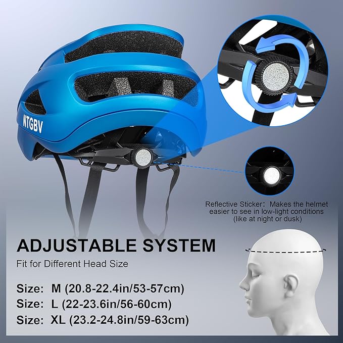 Adult Bike Helmet for Men/Women with Helmet Bag 2 Removable Moisture-Wicking Liners Adjustable Dial Comfort Fit Lightweight Shockproof CPSC 1203 Safety Certified for Road-Ready/Urban-Commute/MTB