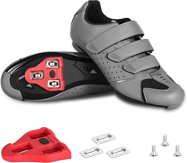 Men's Cycling Shoes – 2 & 3 Bolt Look Delta Cleat Spin Bike Shoes - Compatible with SPD Clips – Perfect for Indoor & Outdoor Road Cycling