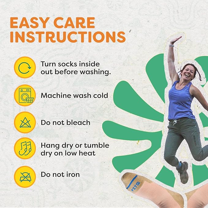 FITS Light Cushion Crew Socks, Sweat & Odor Resistant, Temperature Regulating Merino Wool Hiking Socks