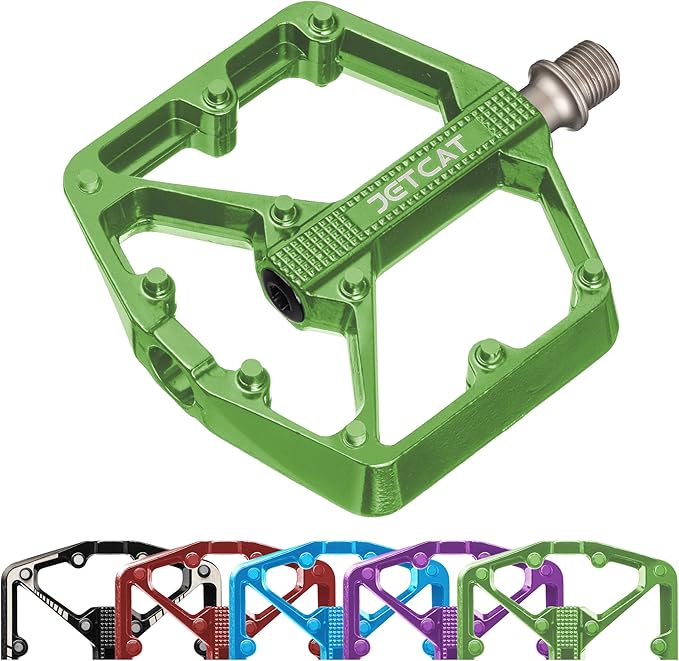 Mountain Bike Pedals Flat - MTB Pedals Flat, Bicycle Pedals, Road Bike Pedals, BMX Pedals, for BMX MTN Road Gravel EBike, Specialized Parts, Adults, Aluminum Metal Stamp 9/16"