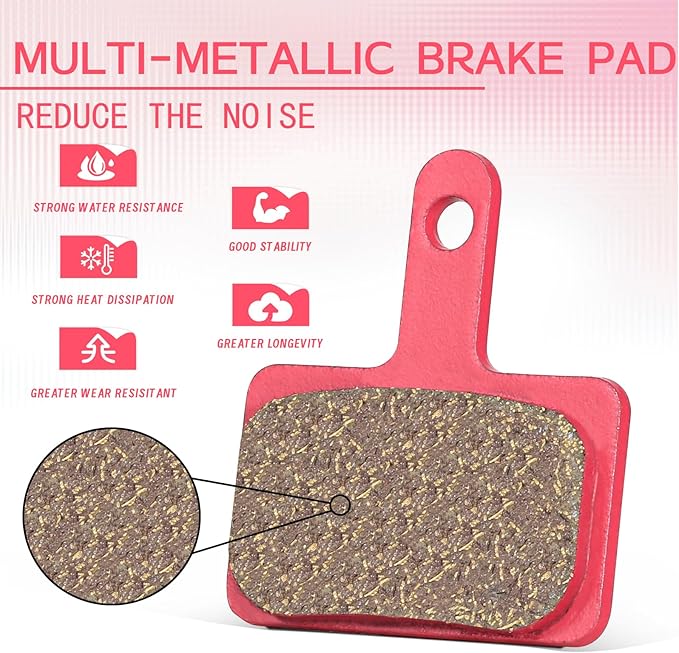 BUCKLOS Bike Disc Brake Pads for TRP Tektro Shimano MT200 Deore Br-M575 M525 M515 T615 T675 M505 M495 M486 M485 Ridstar Q20,Bicycle Disk Brakes Pads for Mountain Bike/Electric Bike/Road/Scooter/Ebike