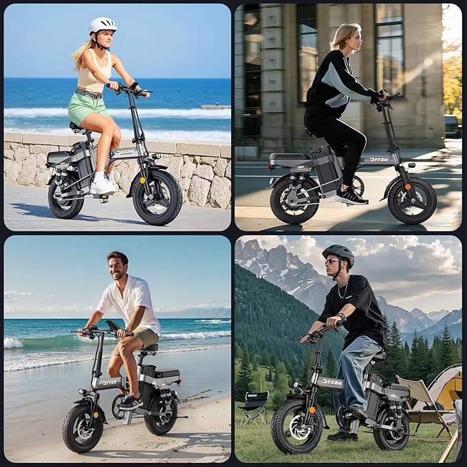 A12 Foldable Ebike for Adults, 2000W/1000W, 40/28MPH, 52V 25Ah, 48V 15Ah, Keyless Ignition, 60-80 Miles Range Folding Electric Bike, 14" Commuter Adult Electric Bicycle, UL2849 Certified E Bike