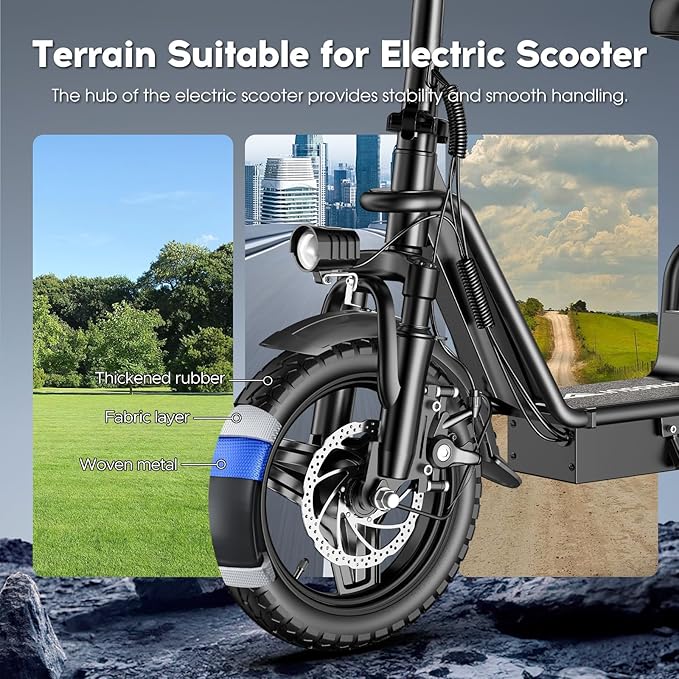 Electric Scooter with Seat for Adults,1000W Peak Power, 35-Mile Range, 20MPH, 14" Tires, Foldable Commuter E-Scooter with Basket for Pets Dogs and Items, 330lbs Max Load.UL 2272