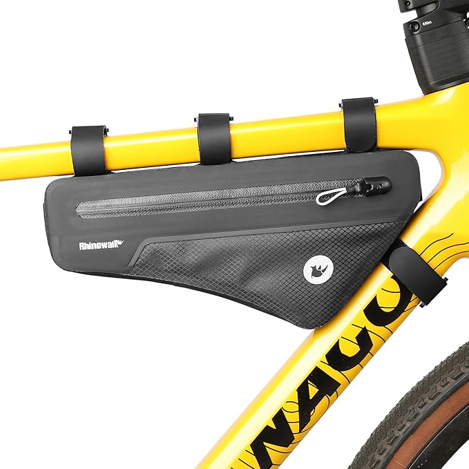 Rhinowalk Triangle Bike Frame Bag Waterproof IPX4 Dual Compartment Slim Fit Pouch for MTB & Gravel 1.7L
