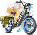 2025 eAhora Juliet Pro 2 5400W/1200W 43/34MPH Dual Motor | 60V 70Ah/52V 60Ah 200-220+Miles Long Range Ebike for Delivery and Commuting | 20'' Fat Tire Full Suspension Electric Bike for Adults
