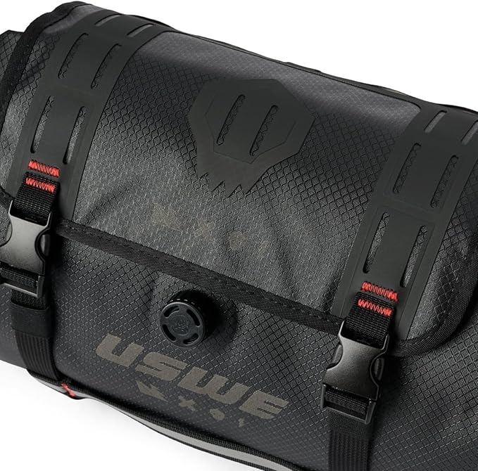 USWE Bike Handlebar Bag, Waterproof Bicycle Front Bag Frame Storage Roll Bag, Bikepacking Bags for Racing, MTB, E-MTB, Gravel Bike Accessories, Pouch Pack with 2 Rubber-like Straps, for Men and Women