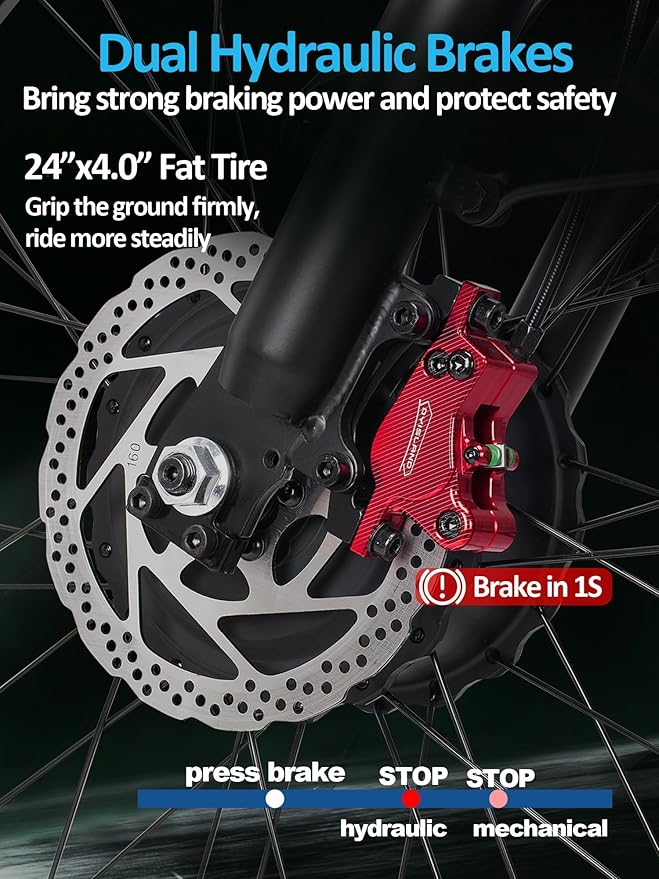 6000W Electric Bike for Adults, 52V 32AH Dual Motor E-Bike, Up to 100Mile & 45MPH All-Terrain Fat Tires Full Suspension 24/26 Inch Electric Bicycles Hydraulic Disc Brake for Road UL2849 by SGS