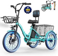 Electric Tricycle for Adults, Peak 1200W Electric Trike, Foldable Electric Bike with 468Wh/720Wh/960Wh Removable Battery, Step-Thru 3 Wheel Electric Bikes for Women Men, 20 Tire