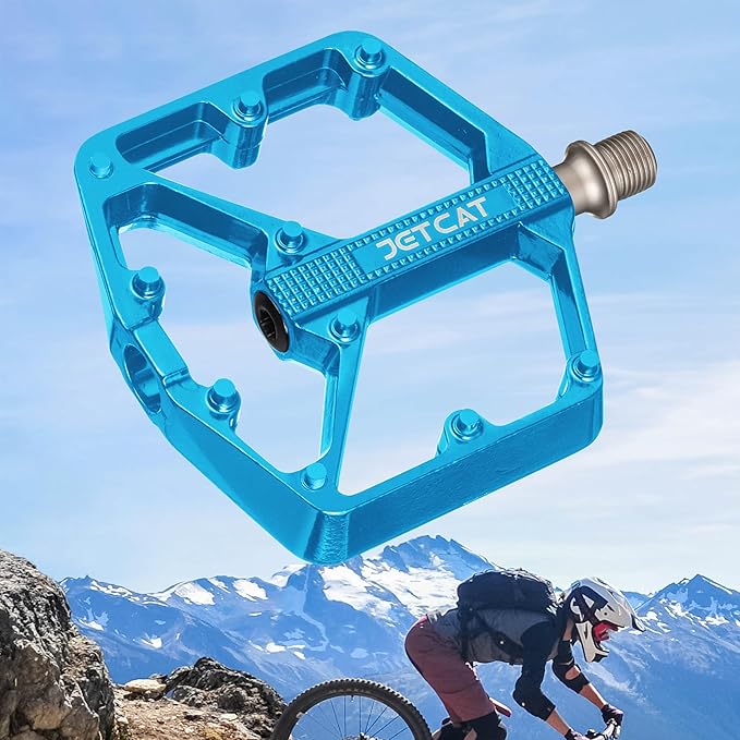 Mountain Bike Pedals Flat - MTB Pedals Flat, Bicycle Pedals, Road Bike Pedals, BMX Pedals, for BMX MTN Road Gravel EBike, Specialized Parts, Adults, Aluminum Metal Stamp 9/16"