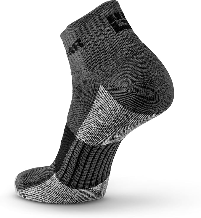 MudGear Quarter Crew Trail Socks, Blister-Resistant, Sweat-Resistant & Quick-Drying, Cushioned Footbed, Made in USA, 2-Pack
