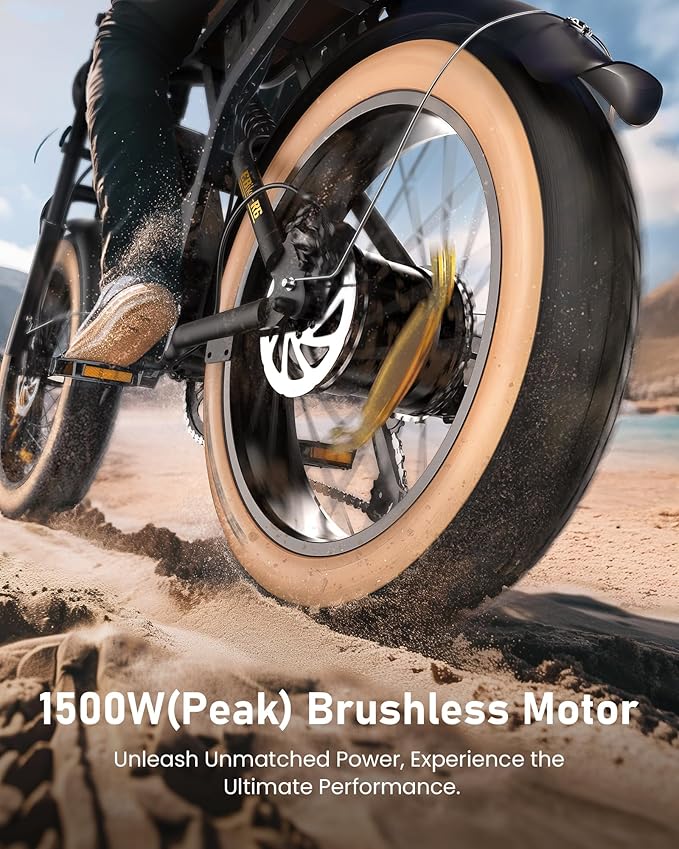 isinwheel Electric Bike Adults 750/1500W Ebike 20/28MPH, 55-75 Miles Electric Motorcycle with 10.4/13AH Battery, 20" Fat Tire Electric Dirt Bike 7-Speed E-Bike Full Suspension, R/L Turn Headlight