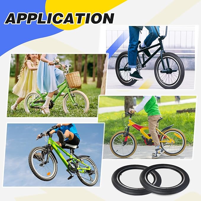 20 x 2.4 inch Bike tire Blue BMX tire 20 inch 2 Pack 20 Bike Tires,Kids Bike Tires Folding Replacement Tires Suitable for Bicycle Tires 20x2.35 20x2.4,20x2.5,3 Colors
