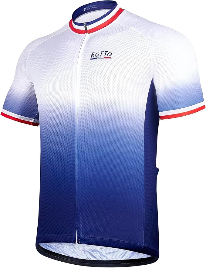 ROTTO Cycling Jersey Mens Bike Shirt Short Sleeve Gradient Color Series