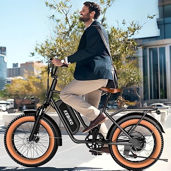 2 Seater Electric Bike, 48V 20AH(𝟗𝟔𝟎𝐖𝐇) Large Removable Battery, 𝟏𝟑𝟎𝟎𝐖 Peak Motor, 20"x 4.0" Fat Tire Ebike for Adults, 80+Miles Max,30+MPH, City Couple E Bike for All Terrain