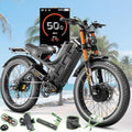 eAhora Romeo Pro 3/2 [2026] 46-50 Mph Electric Bike for Adults, Peak 5600W Dual Motor Ebike, 60V/52V 80Ah/70Ah 250 Miles Long Range E Bike, 26”*4.0 Fat Tire Air Full Suspension Off-Road E-Bike