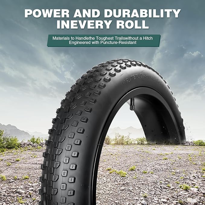 20x3.0(76-406) Electric Bike Tire 20 x 3 Fat eBike Tires 20 x 3 Bike Tires Heavy Duty High-Performance Wear-Resistant E-Bike Mountain Snow 20x3 Bicycle Tires，1/2 Tires 1/2 Tubes/ 2 Levers