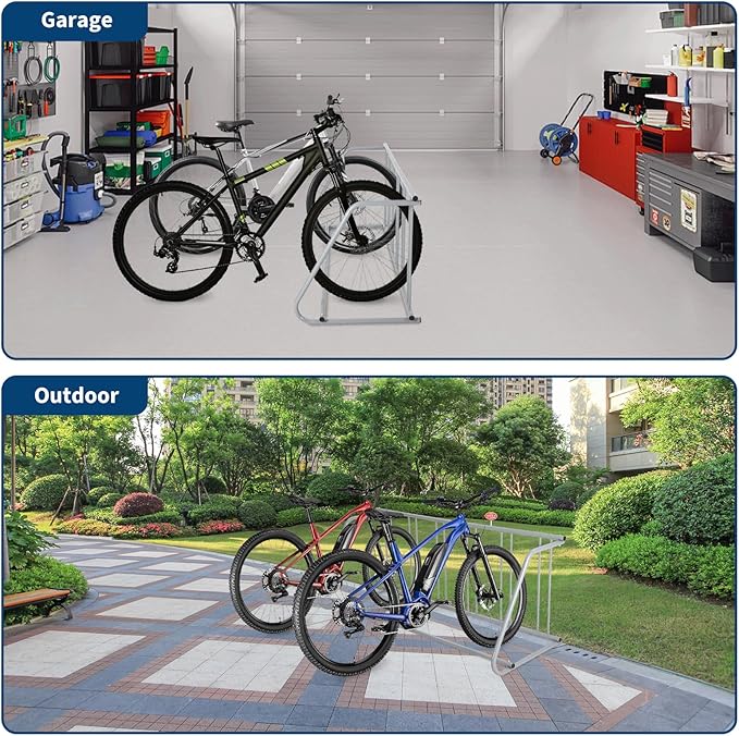 10 Bike Rack for Garage, Heavy Duty Steel Bicycle Rack Freestanding with Floor Mount Kit, Single-Sided Parking Stand for 10 Bicycles, Commercial Grade Bike Racks for Apartments & Schools, Black