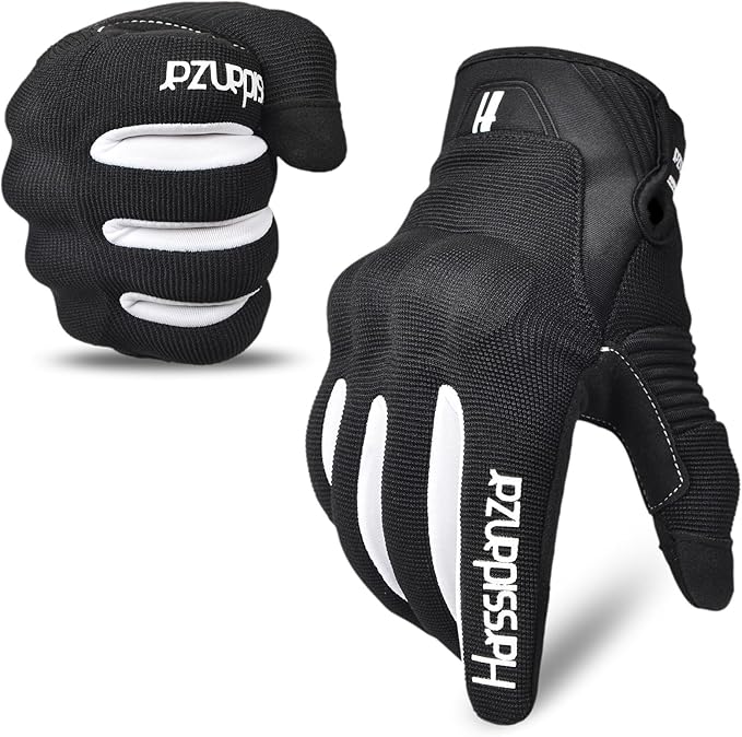 Harssidanzar Motorcycle Gloves Men Full Finger Riding Touchscreen Gloves SM061US