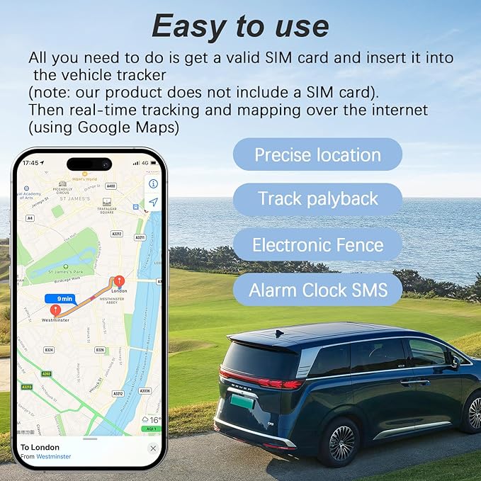 Mini GPS Tracker for Vehicles: Tracker Device for Vehicles No Subscription No Monthly Fee Car Tracker Device Hidden Magnetic Real-Time Tracking for Cars Dogs Kids (GF10-09)