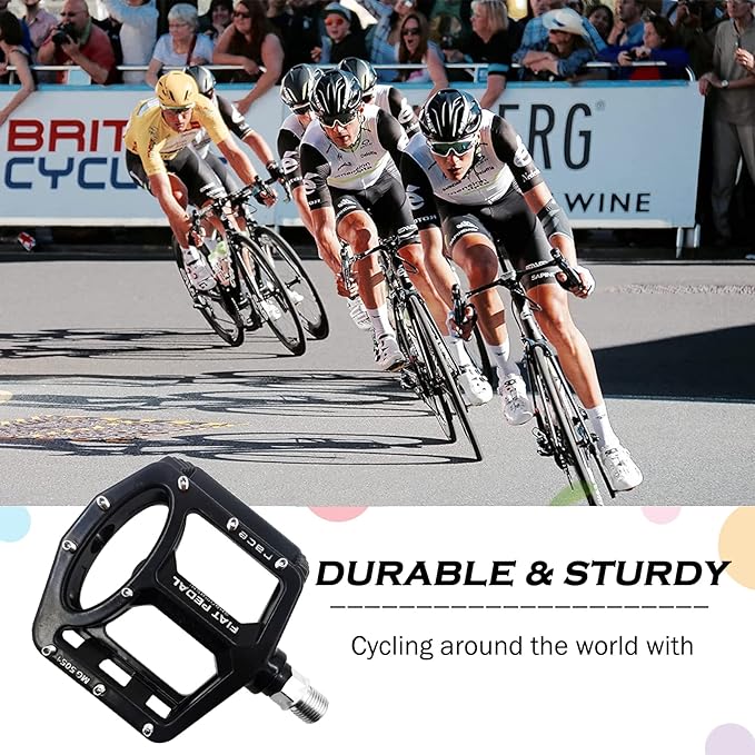 UPANBIKE Magnesium Alloy Bike Pedals 9/16'' Spindle Bearing High-Strength Non-Slip Large Flat Platform for Mountain Bike Road Bicycle