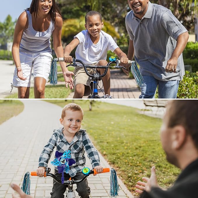 Kids Bike Bell with 2 Pcs Bike Streamers for Girls, Cute Children's Bicycle Accessories