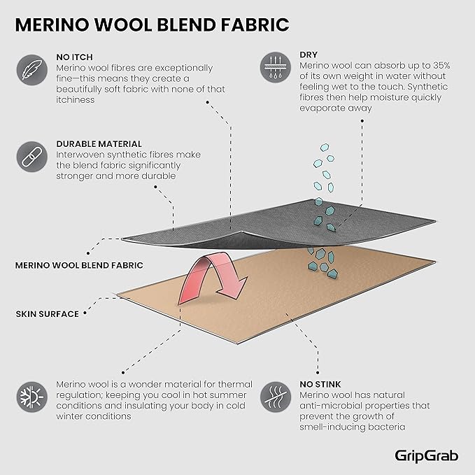 GripGrab Merino Winter Cycling Socks Insulated Thermal Padded Cushioned Breathable Warm Soft Thick Wool Bike Sock