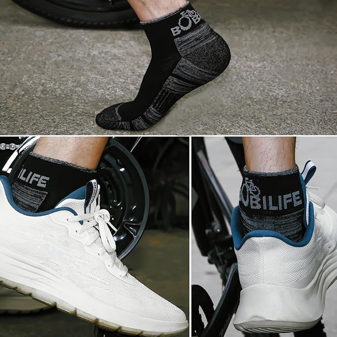 Ergonomic Ankle Cycling Biking Socks - Comfort for Bicycle Bike Riding, 2 Pairs