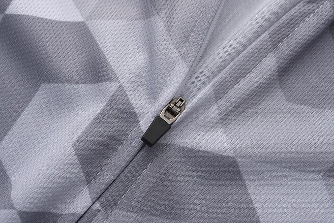 GCRFL Men's Cycling Jersey Short Sleeve Biking Shirt with 3 Rear Pockets + Zipper Pocket Breathable Quick Dry Bicycle Jersey