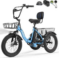 ESKUTE E Trike Electric Bike, Peak 1200W Brushless Motor Folding Trike 18X3.0 Fat Tire Ebike, 624Wh Removable Battery, Step-Thru 3 Wheel Electric Bicycle, Up to 55 Miles, 18MPH+ Tricycle for Adults
