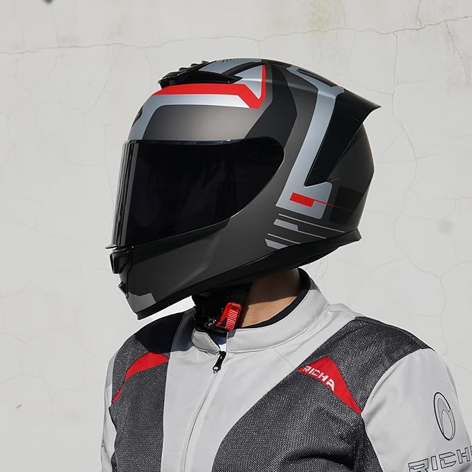 Full Face Motorcycle Helmet,Helmets for Adults Motorcycle, MG611 Motorbike Racing Street Bike Helmets with Black Visor for Men Women,DOT Approved (Matte Gray Cloud, XXL)