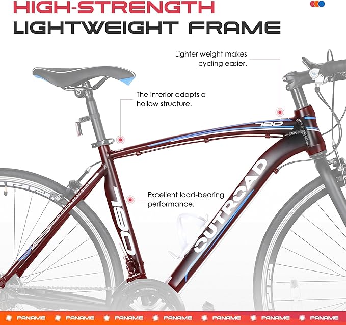700C Wheel Road Commuter Bike, 14 Speed Shifter, Dual Disc Brakes Racing Bicycle with Light Aluminum Alloy Frame for Adult Men and Women