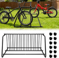 10 Bike Rack 61 Inch Heavy Duty Double Side Grid Bike Stand Powder Coated Steel Bicycle Parking Rack for Garage School Yard Street Commercial Outdoor Use