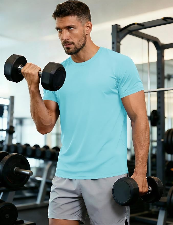 MAGCOMSEN Men's Short Sleeve UPF 50+ T-Shirt Quick Dry Workout Athletic Running Swim Tops Tee Rash Guard Performance Shirts