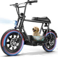 Caroma Peak 1200W/1000W/800W/500W Electric Scooter with Seat,16"/20" Fat Tire Ebike All-Terrain,Max 30Miles&20MPH Electric Scooter Adults,Electric Motorcycle Adults with Storage Basket for Cargo&Pets