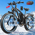 9000W Peak 60V 1768Wh Battery High-Power Dual Motor Ebike, 47 MPH 100 Miles Long Range, Fat Tire Electric Bike for Adults Men with Hydraulic Disc Brake Electric Bicycles for Snow Commuter Off-Road