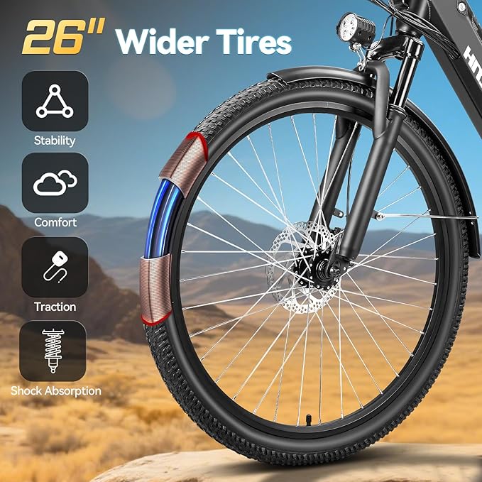 ZNH Electric Bike for Adults, 1000W Peak Motor 28MPH Mountain Ebike, 48V 13Ah Removable Battery Up to 65 Miles, 26" Electric Bicycle with 21-Speed Gear & Front Suspension, UL 2849 Certified