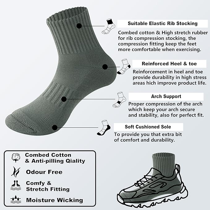 MAGIARTE Womens Mini Crew Ankle Socks Athletic Casual Cotton Socks for Women