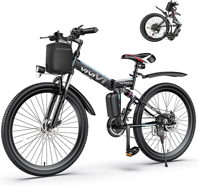 Vivi Electric Bike for Adults, 1000W Peak Folding Electric Mountain Bike 26'' Commuter Ebike 22MPH Foldable Ebike Adult Electric Bicycles with Battery, Dual Shock Absorber, SGS Certified to UL2849 | 750W Peak, Commuter Ebike, 22MPH, Removable Battery, ...