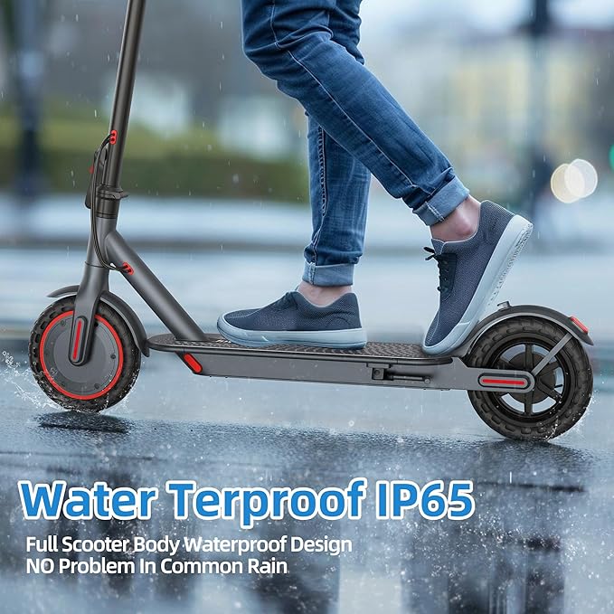 Electric Scooter for Adults - 19/22MPH & 15/22Mile Range, 8.5"/10" Solid Tires Folding Commuter E-Scooter with Dual Suspension, App Control & Dual Brake System, with Seat