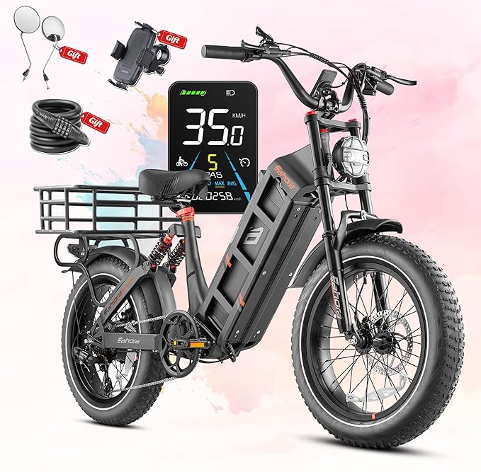 eAhora 2026 Juliet Pro 2 43-31Mph Electric Bike for Adults 5400W Dual Motor Ebike 60V/70Ah 48V/60Ah 200+Miles Long Range Electric Bicycle 20" Fat Tires Full Suspension Electric Mountain Bike