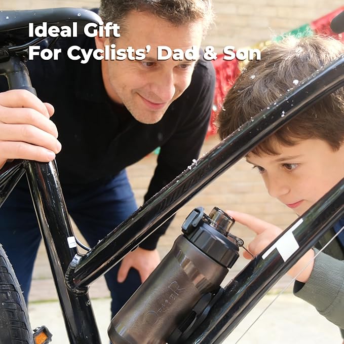 OsmaR Magnetic Bicycle Water Bottle 15oz (450ml) – Dual-Lock Quick-Release Squeeze Bottle with Push-Button Mechanical Lock, Bike & Backpack Mount