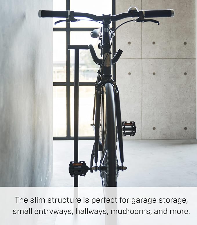YAMAZAKI Home Tower Adjustable Bicycle Storage Stand – Slim, Anti-Slip Bike Rack For Home Or Entryway - Steel