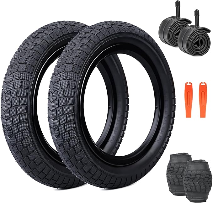 12/16/20x2.125 Bike Tires 1/2 Pack 12/16/20 Inch Kids Folding Replacement Tire/Tube Suitable for Tires 12/20x2.1 12/16/20x2. 125 12/20x2.25, Multiple Colors