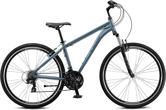 Schwinn Network 3.5 Hybrid Bike, 700c Mens and Womens Bike, 21-Speed Hybrid Bicycle, Aluminum Frame, Suspension Seat, Alloy Linear Pull Brakes, Adult Bicycle