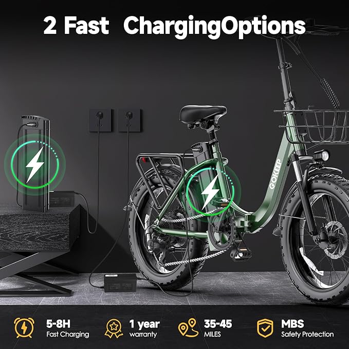 Electric Bike for Adults 20" Fat Tire1300W Peak Motor 52V 13AH Removable Battery Max Range 35 Miles,28MPH,Folding EBike with Shimano 7 Speed and Adjustable Seat