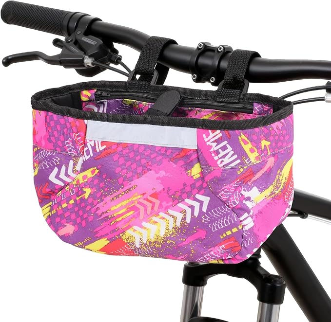 Kids Bike Handlebar Bag, Waterproof Bicycle Bags for Handlebars with Reflective Safety Straps, Multifunctional Cycling Front Pouch, Bike Crossbar Tool Storage Bag forBoys, Girls
