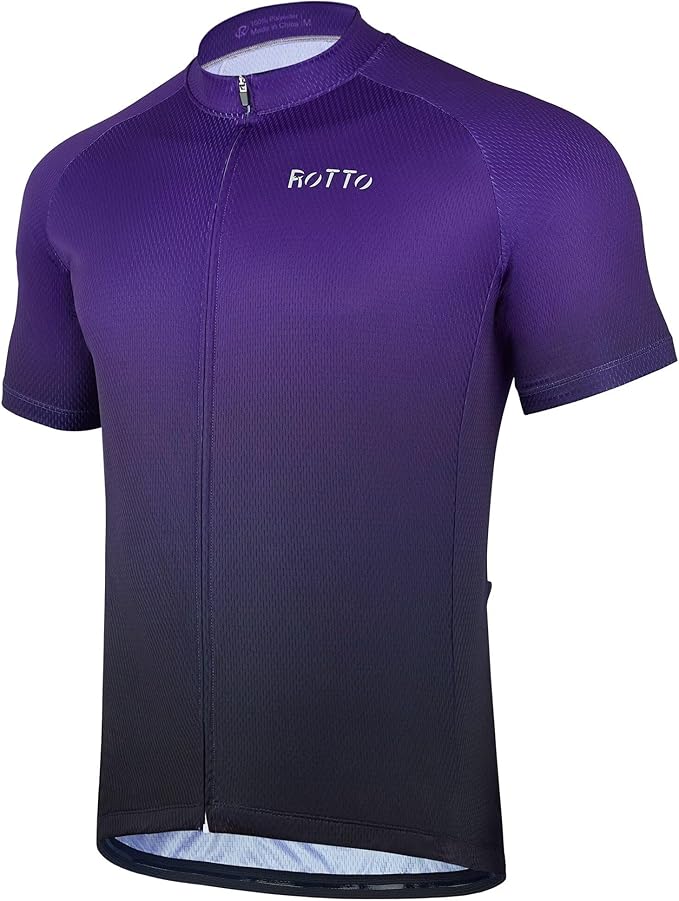 ROTTO Cycling Jersey Mens Bike Shirt Short Sleeve Gradient Color Series