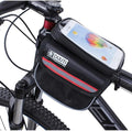 Bike Bag,Bicycle Bags,Bike Saddle Bag,Phone Holder for Bike,Touchscreen Bike Phone Mount,Waterproof, Top Tube Bag,Bicycle Accessories,Bike Frame Storage bag,Phone Screen under 6.8” (Red)