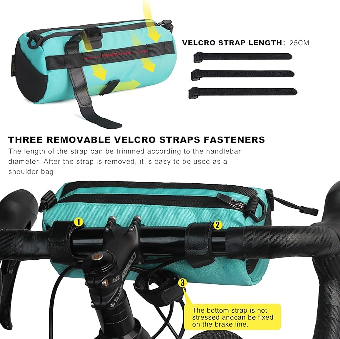 Rhinowalk Bike Handlebar Bag, Bicycle Front Bag Frame Storage Roll Bag Mountain Road Bikes Commuter Shoulder Bag Professional Cycling Accessories